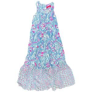 Lilly Pulitzer for Target Girls Dress Size XS 4-5 My Fans Sleeveless Maxi Blue